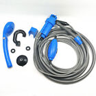 Portable Blue Camping Shower w/ Cable 12V ABS Adjustable Water Pressure 35-60W