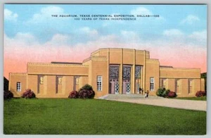 1936 AQUARIUM BUILDING TEXAS CENTENNIAL EXPOSITION FAIR VINTAGE LINEN POSTCARD - Picture 1 of 2