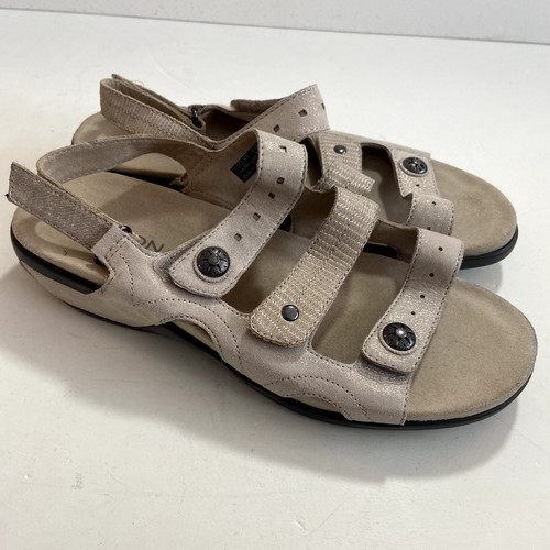 Sandali Aravon By New Balance donna 9 B avorio beige scintillante 3 cinturini in pelle