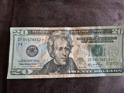 2006 $20 Dollar Bill ⭐Star Note⭐ U.S Federal Reserve Note Circulated  - Image 1 of 4