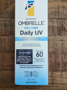 Garnier Ombrelle Face Sunscreen Daily UV Anti-Dry Moisturizer 50ml SPF 60 - Picture 1 of 6