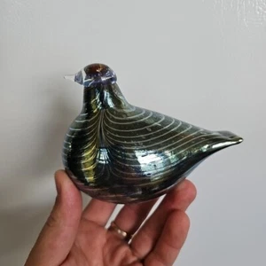 Oiva Toikka Iittala verde metallizzato uccellino lungo / blu Nuutajarvi Finlandia firmato - Foto 1 di 15