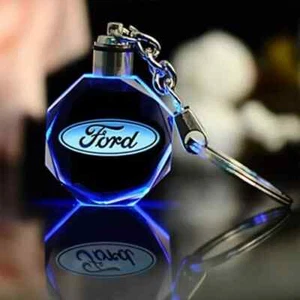 Ford- Illuminated key Medal Acrylic Glass Key Chain Car Key Ring - Imagen 1 de 2