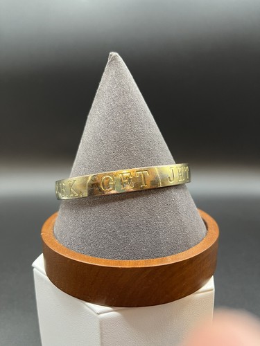 Vintage Kate Spade On Your Mark Get Jet Set Vai! Bracciale tono oro #365