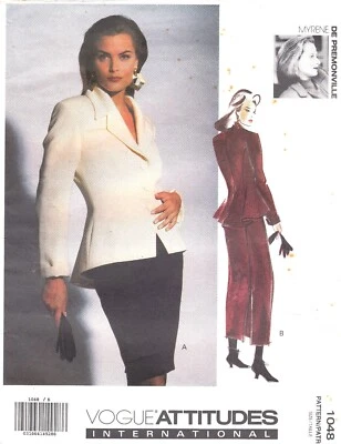 Vogue 1048 pattern Myrene de Premonville size 12-16, 90s jacket & skirt uncut - Image 1 of 2