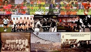 LESOTHO FUSSBALL BRIEFMARKEN 2005 POSTFRISCH 75 JAHRE JUBILÄUM DER 1. WELTMEISTERSCHAFT - Bild 1 von 1
