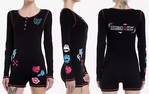 pagliaccetto top pantaloncino manica lunga Monster High icons nuovo ufficiale M - Foto 1 di 5