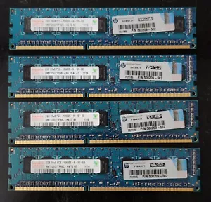 Hynix Memory PC3-10600E 8GB Kit 4x2GB Desktop PC RAM DDR3 2RX8 HMT125U7TFR8C-H9 - Picture 1 of 2