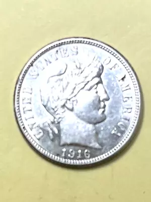 1916 P Barber Dime BU - Image 1 of 2