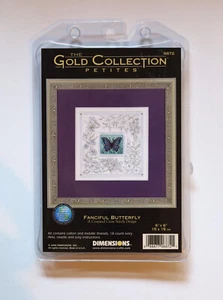 Cross Stitch Kit FANCIFUL BUTTERFLY Dimensions Gold Collection Petites 6x6 - Picture 1 of 2