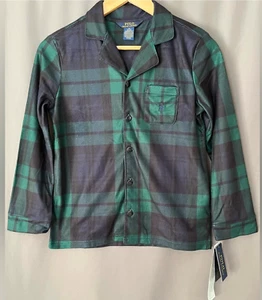 Polo Ralph Lauren Kids M Blue Green Plaid Flannel PJ Button Down Top NWT - Picture 1 of 6