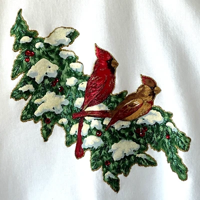 Sudadera Lee Peso Pesado Adulto XL Blanca Invierno Escena Cardenales De Colección EE. UU. Foto 1 de 4