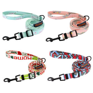 4-6ft Adjustable Dog Leash Nylon Pet Walking Lead & D Ring for Small Large Dogs