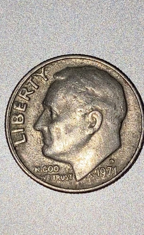 1971 d dime error liberty rim In We S errors Cover