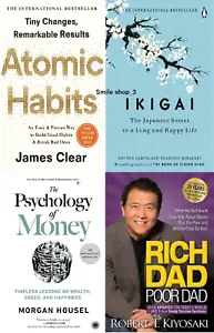 4 Book Set Rich Dad Poor Dad, The Psychology of Money, Atomic Habits+ Ikigai PB - Picture 1 of 3