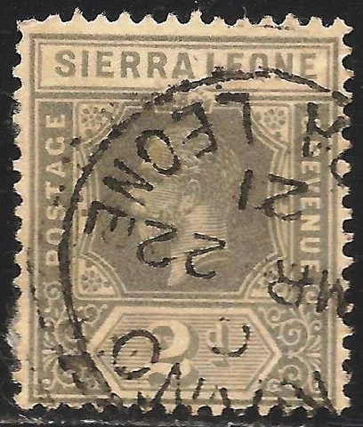 Sierra Leone #106 (A8) VF USED SOTN - 1912 2p King George V Cover