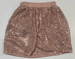 SHEIN Girls Size 7Y Sequin Skirt Pink Glittery Elastic Waist Preowned - Picture 1 of 3