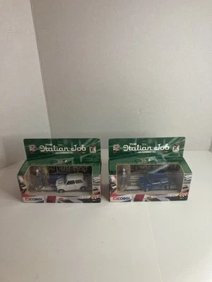 Lot Of 2 - Corgi - Italian Job - 04441 - Blue White Mini & Resin Driver Figure - Image 1 of 4