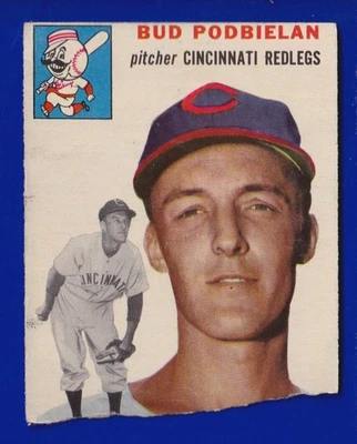 BUD PODBIELAN reds 1954 TOPPS #69 TRIMMED  - Image 1 of 2
