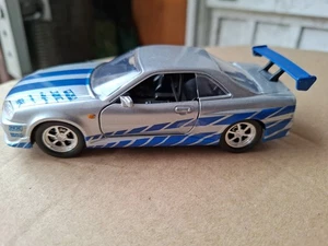 Fast and Furious Brian's Nissan Skyline GT-R R34 Scale Model Car 1:32 - Picture 1 of 7