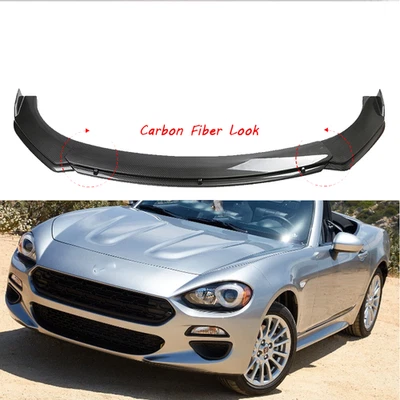 For Fiat 124 Spider Car Front Bumper Lip Spoiler Splitter Kit Carbon Fiber Style - Image 1 of 4