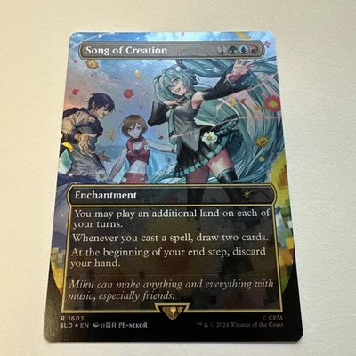 MTG Song Of Creation RAINBOW FOIL Secret Lair Hatsune Miku 1603 NM - Image 1 of 4