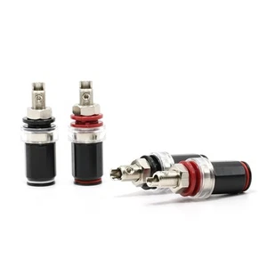 4Pcs 24K Gold Rhodium Plated HiFi Amplifier Speaker Binding Post Socket Terminal - Picture 1 of 13