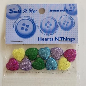 Dress It Up Buttons Hearts N Things Glitter Jesse James Embellishment Flat Back - Picture 1 of 2