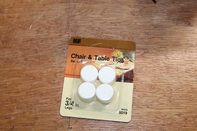 Paquete de 23 sillas mesas Bnip Waxman KF #6019 CONSEJOS 3/4 pulgadas patas blancas paquete de 4 Foto 1 de 3