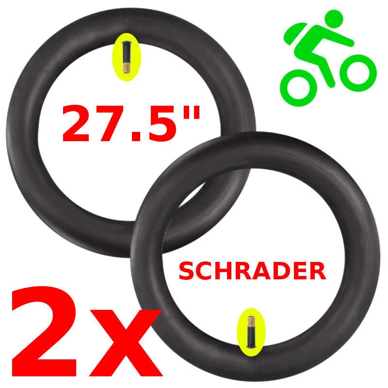 2x INNER TUBE 27.5 x 2.10 - 2.40" BIKE MTB SCHRADER VALVE AUTO MTB MOUNTAIN - Image 1 of 1