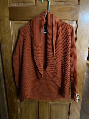 NWOT Mercer & Madison Cotton Open Front Orange Cardigan Sweater Womens Size M - Image 1 of 4