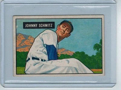 1951 BOWMAN JOHNNY SCHMITZ #69 EX+/NRMT CONDITION SWEET CARD - Image 1 of 2