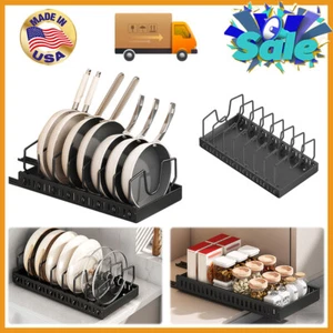 Pots and Pans Pot Lid Holder Pull out Storage Rack Kitchen Cabinet Organizer USA - Picture 1 of 10