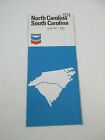 Vintage 1974 Chevron North & South Carolina Gas Station Travel Road Map-B31