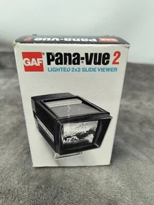 Visor de diapositivas vintage GAF Pana-Vue iluminado 2x2 con caja original a batería - Imagen 1 de 14