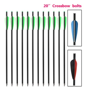 20" Hunting Bolts Carbon Arrows with Half Moon Nocks, Removable Tips for Target - Picture 1 of 54