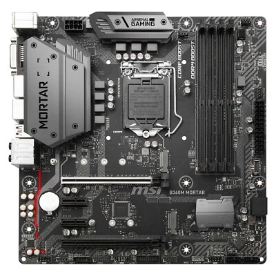 MOB006 LGA1151 MSI B360M Mortar mATX Motherboard / Motherboard inc I/O shield - Image 1 of 3