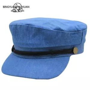 Sombrero militar plano boina vintage mujer algodón - Imagen 1 de 3
