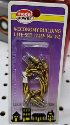 Model Power 12-16 Volt Screw Base Pea Bulbs #492  (Pack of 6) NOS - Image 1 of 3