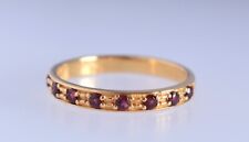 Garnet Gemstone Band Ring Fine 14k Yellow Gold Unisex January Birthstone Jewelry
