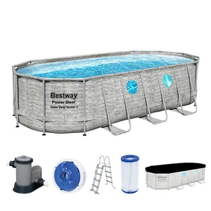 Frame Pool mit Bullaugen Komplett-Sett Filterpumpe Leiter 549 x 274 x 122 cm - Bild 1 von 8