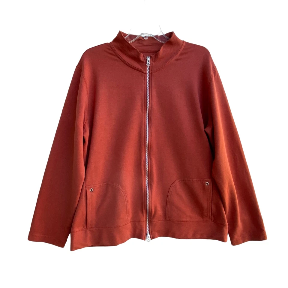 Chaqueta Zenergy Chicos Cremallera Completa XL Naranja Lyocell Algodón Elástico Informal Exterior Foto 1 de 4