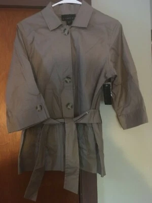 New w/tags Attention Women Size12 Casual Button Front Belted Brown Cotton Jacket - Image 1 of 4
