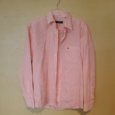 Casa Moda Shirt Mens Size Medium Orange & White Stripe, Button, Long Sleeve - Image 1 of 4
