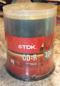 TDK CD-R 100 pack 80 MIN 700MB Blank CDs Audio Data New Factory Sealed - Picture 1 of 2