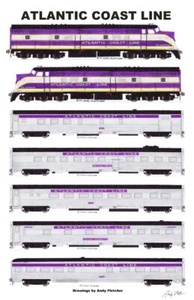 Póster de ferrocarril Atlantic Coast Line The Champion 11""x17"" firmado por Andy Fletcher - Imagen 1 de 1