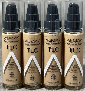 4 Pack Almay Truly Lasting Color 16 Hour Foundation Makeup, Beige 240, 1 fl oz - Picture 1 of 6