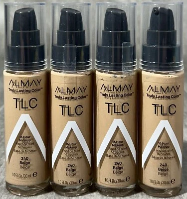 4 Pack Almay Truly Lasting Color 16 Hour Foundation Makeup, Beige 240, 1 fl oz - Image 1 of 4