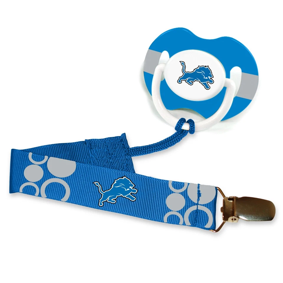 Clip para chupete y chupete azul Detroit Lions - Juego combinado de fanáticos de bebés de la NFL Foto 1 de 1