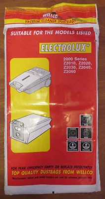 Vintage 1989 Wellco Vacuum Cleaner Hoover Dust Bags Electrolux 2000 Series Z2010 - Image 1 of 4